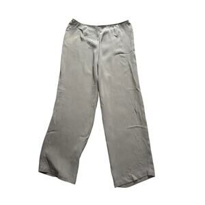 Eileen Fisher Silk Georgette Wide Leg Pants Women’s L Minimalist Capsule